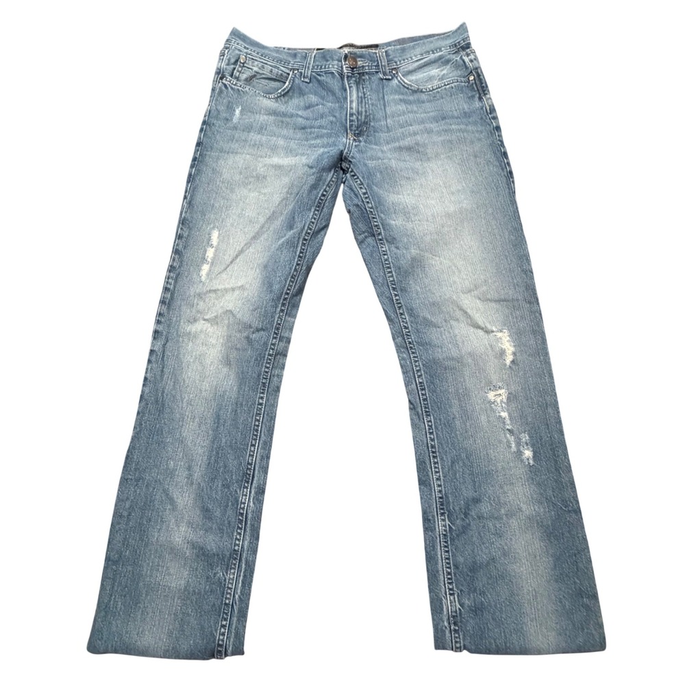 Marc Anthony Mens Slim Fit Distressed Medium Wash Denim Jeans 34x34 Blue